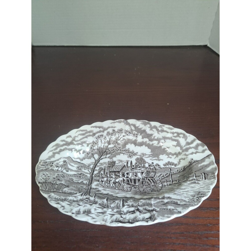 Vintage Staffordshire Royal Mail Transferware Ironstone Oval 9inch Dish